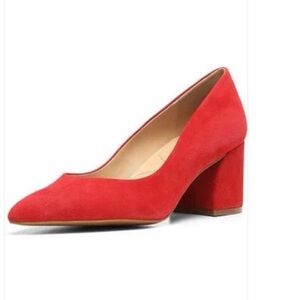 Nine West Red Suede Block Heels